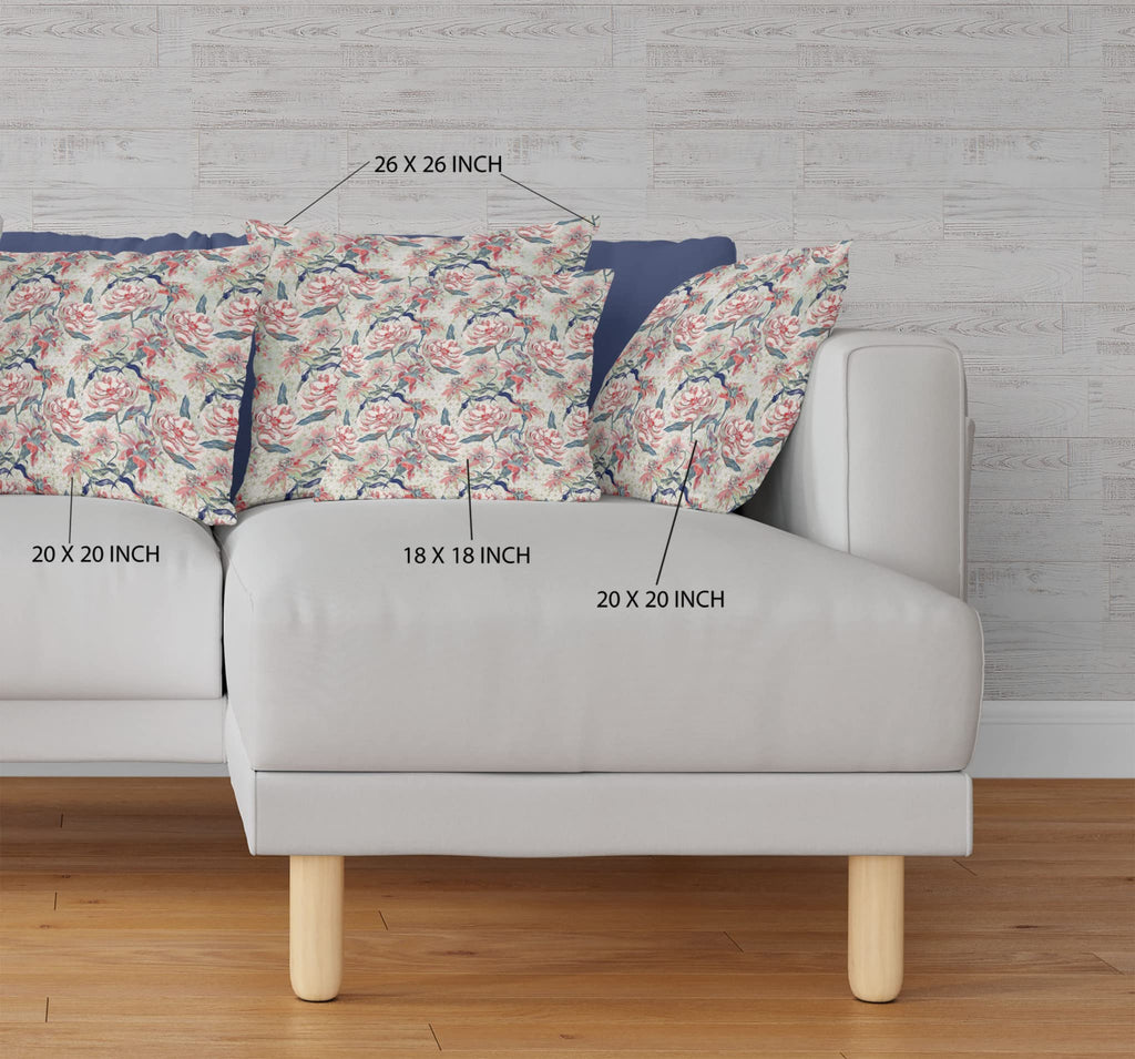 HomeRoots Red Light Green Broadcloth 16â€ Red Pale Green Roses Indoor Outdoor Throw Pillow