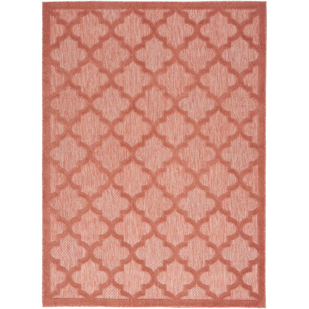 Nourison Easy Care Moroccan Coral/Orange 5' X 7' Area -Rug, Trellis, Easy -Cleaning, Non Shedding, Bed Room, Living Room, Dining Room, Backyard, Deck, Patio (5X7)