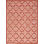 Nourison Easy Care Moroccan Coral/Orange 5' X 7' Area -Rug, Trellis, Easy -Cleaning, Non Shedding, Bed Room, Living Room, Dining Room, Backyard, Deck, Patio (5X7)