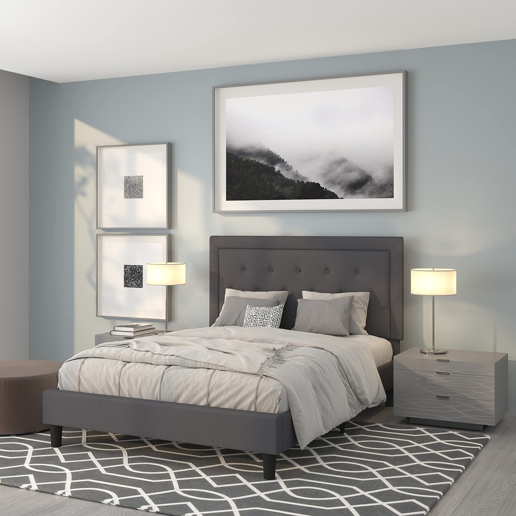 Flash Furniture Queen Platform Bed | Queen Size Platform Bed Frame With Headboard