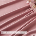 Miulee Blush Pink Pom Pom Velvet Curtains For Bedroom/Living Room Darkening Thermal Insulating 84 Inches Long Blackout Curtains