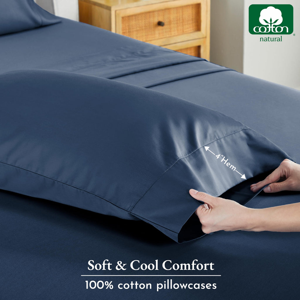 California Design Den Soft & Silky 500 Thread Count 100% Cotton Sateen, Cool & Smooth With A Classic Opening, Set Of 2 King Pill