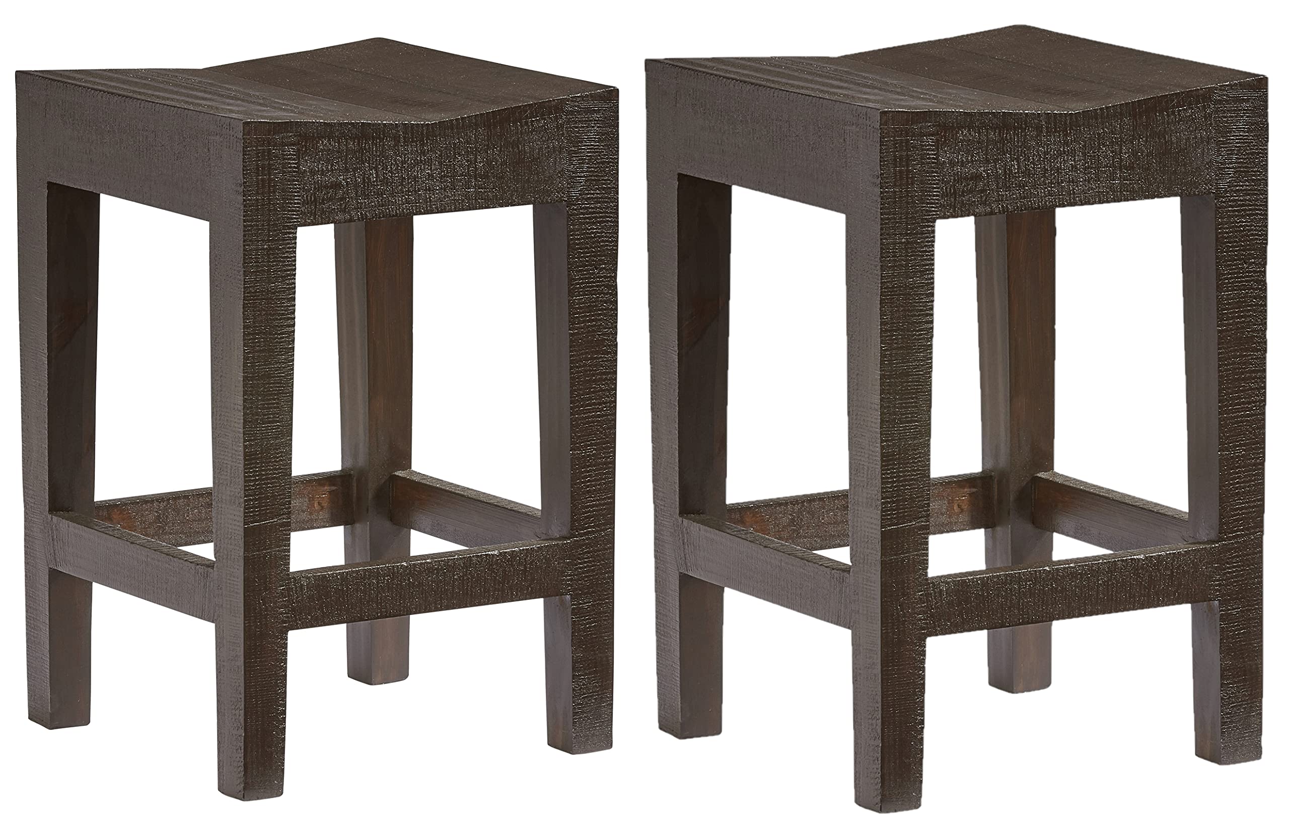 Progressive Furniture Farmhouse Counter Stools Set of 2, Brown