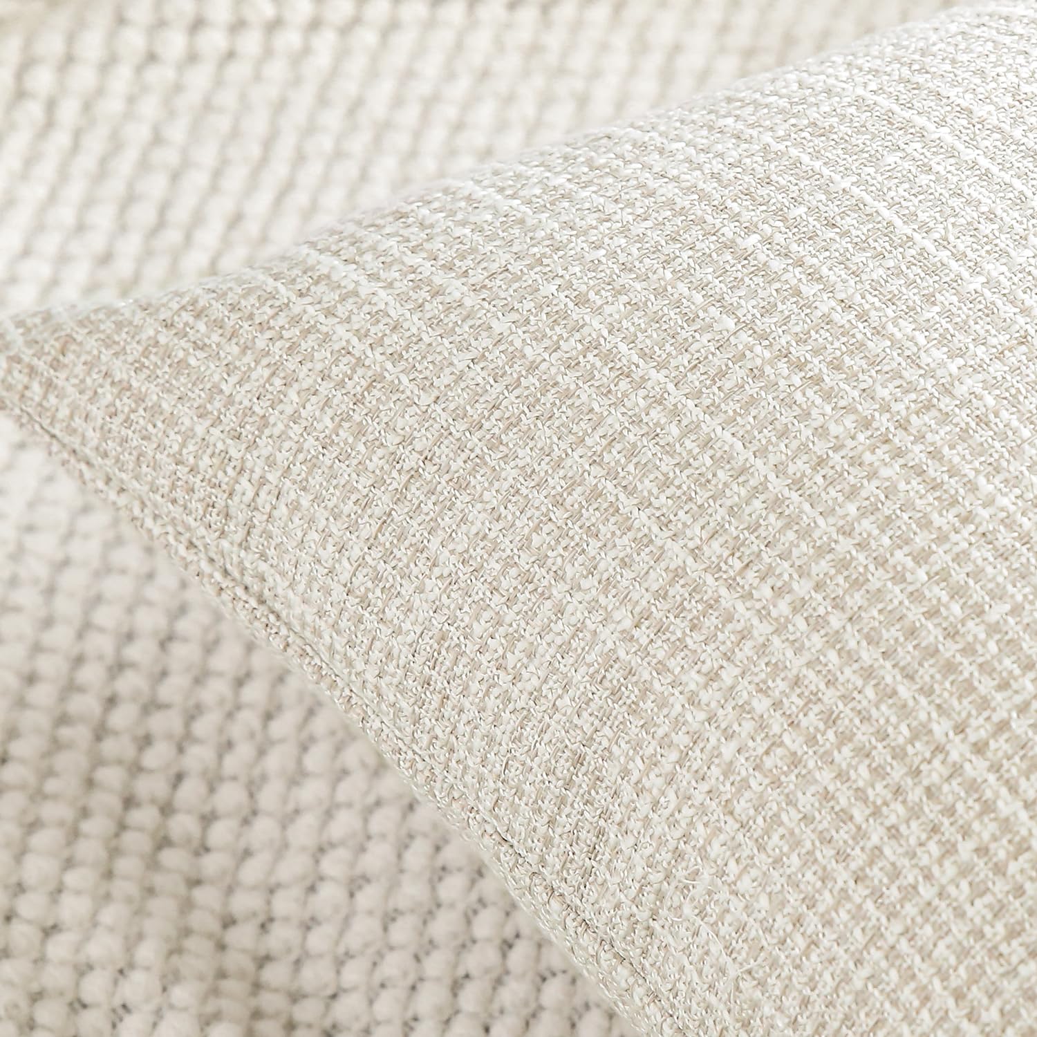 Otostar Linen Throw Pillow Covers Set Of 2 Decorative Square Pillowcases Cushion Covers 14X14 Inch For Home Decor Sofa Bedroom Car 35 X 35 Cm Beige
