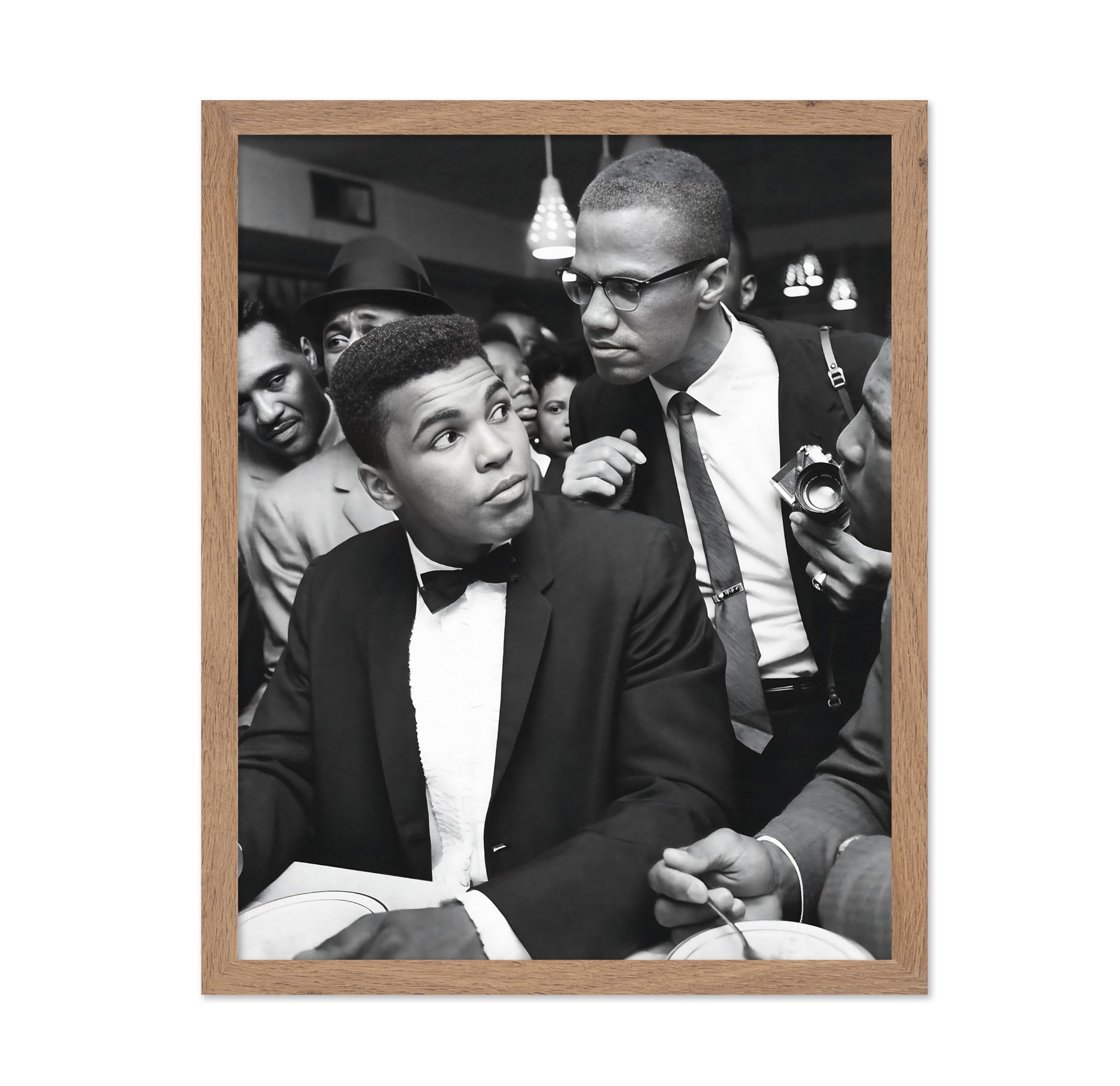 Poster Master Malcolm X and Ali Poster - Legendary Meeting Print - Boxing Art - Boxer Art - Sports Art - Black and White Art - P