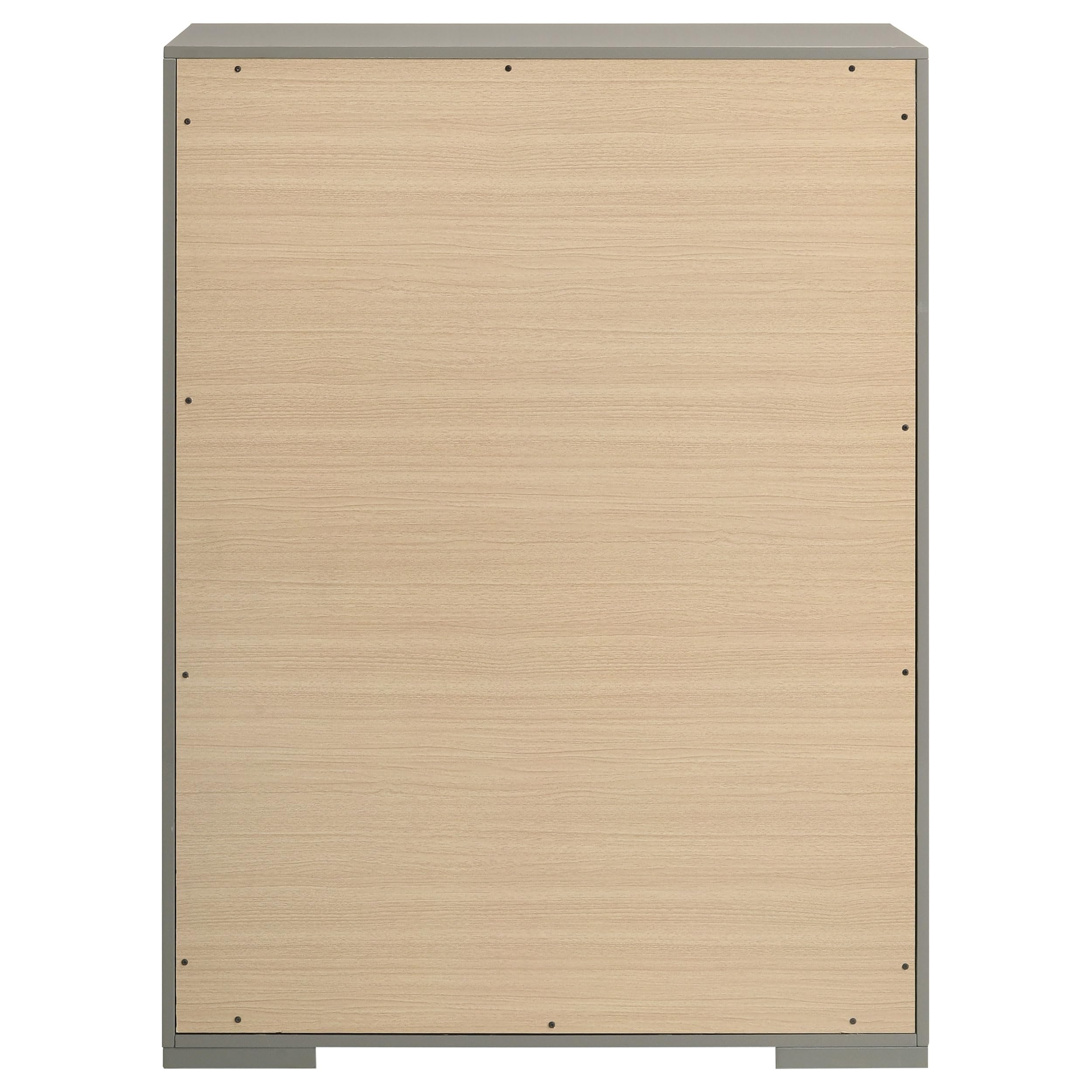 Coaster Home Furnishings Ives Contemporary Wood 5-Drawer Bedroom Chest of Drawers Chiffonier Clothing Storage Cabinet Bedroom Armoire Tall Dresser Organizer Unit Grey High Gloss 224975