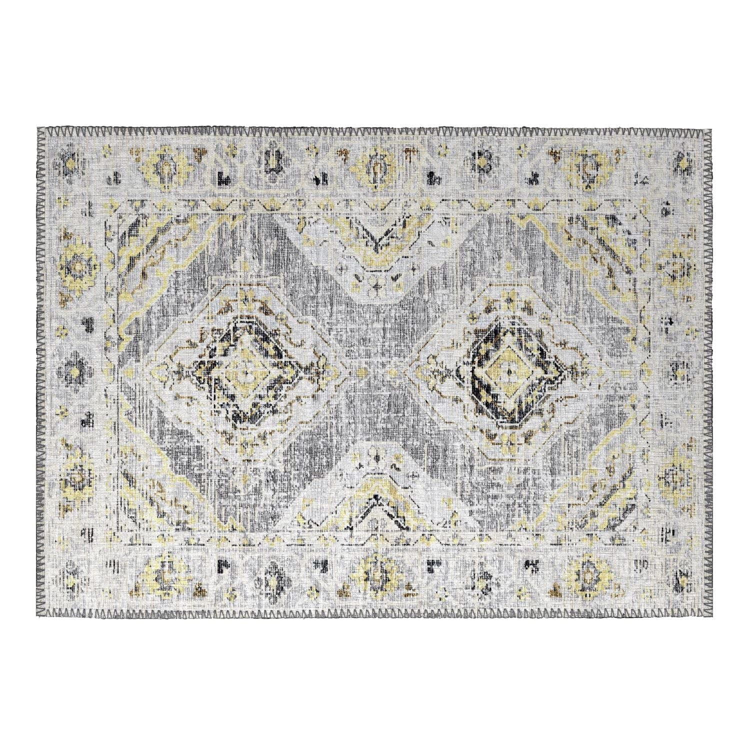 Marbella Mb1 Grey Traditional Rug Rectangle 5' X 7 ' 6"