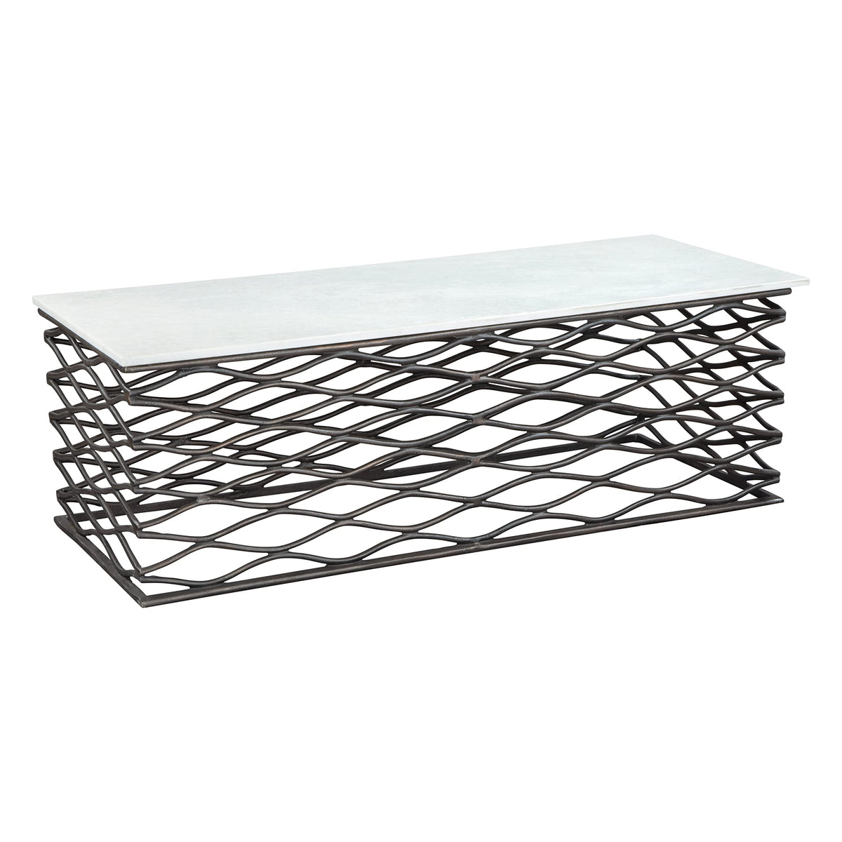 Zuo Duchess Coffee Table White & Antique Bronze