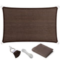 Eden'S Decor Straight Flat-Edged Sun Shade Sail Rectangular 15' X 20' Brown Uv-Blocking Outdoor Canopy Fabric Cloth Awning For P