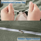 Nestl Twin Duvet Cover Set - Soft Prewashed Olive Green Duvet Cover Twin/Twin Xl, 2 Piece, With Zipper Closure, 1 Duvet Cover 68X90 Inches And 1 Pillow Sham - No Comforter