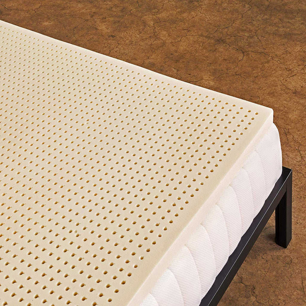 Pure Green Natural Latex Mattress Topper - Medium Firmness - 1 Inch - Queen Size (GOLS Certified Organic)