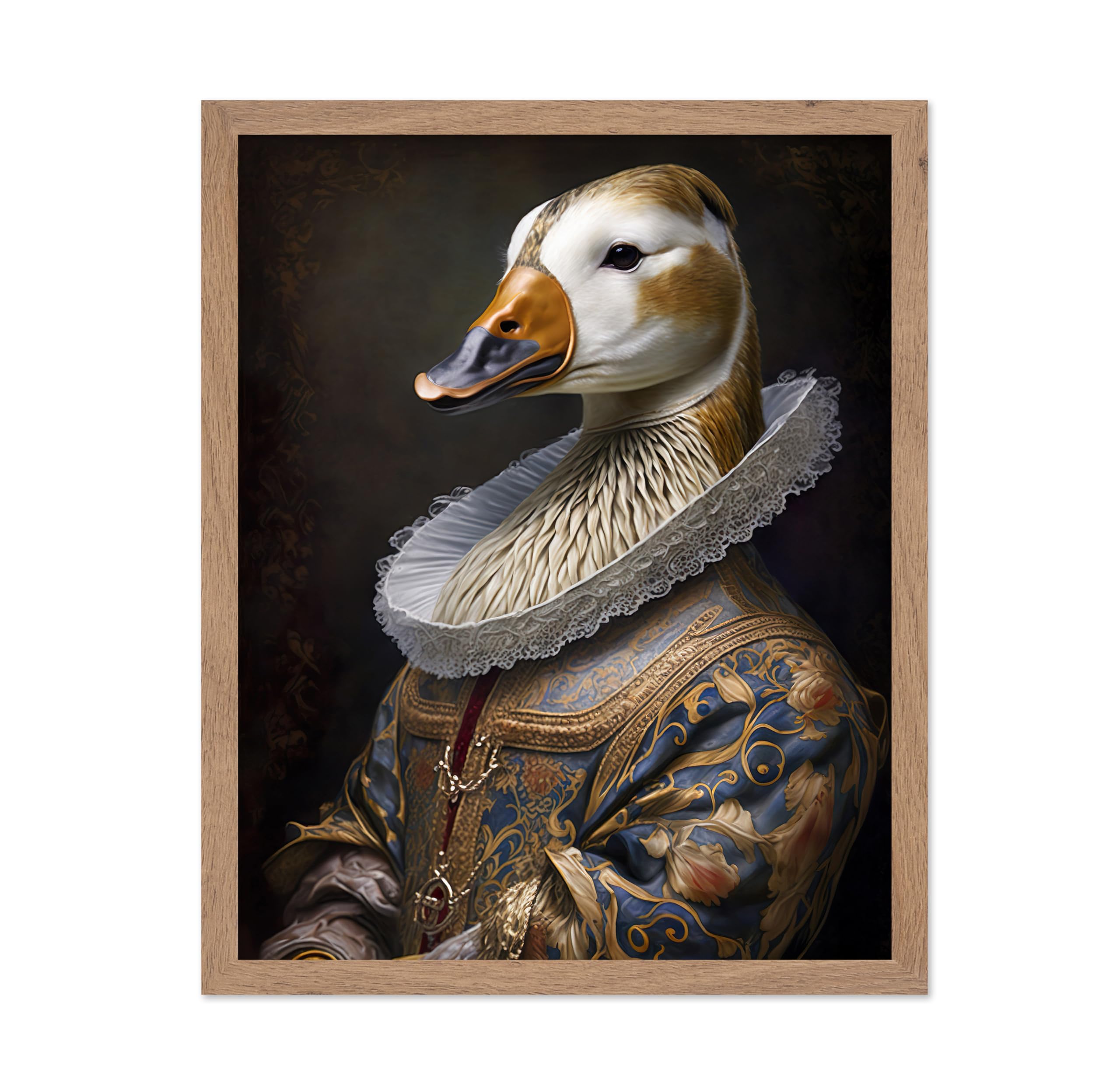 Poster Master Renaissance Animal Poster - Retro Funny Print - Gift for Artist, Friend - Aristocratic Duck, Renaissance, Formal A