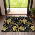 Doormat Golden Palm Door Mats,Tropical Leaves Indoor Front Mats For Home Entrance,Non-Slip Floor Mats For Porch Entryway,Outdoor