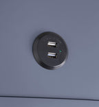 Acme Grardor Wooden Side Table with USB Charging Dock in Gray