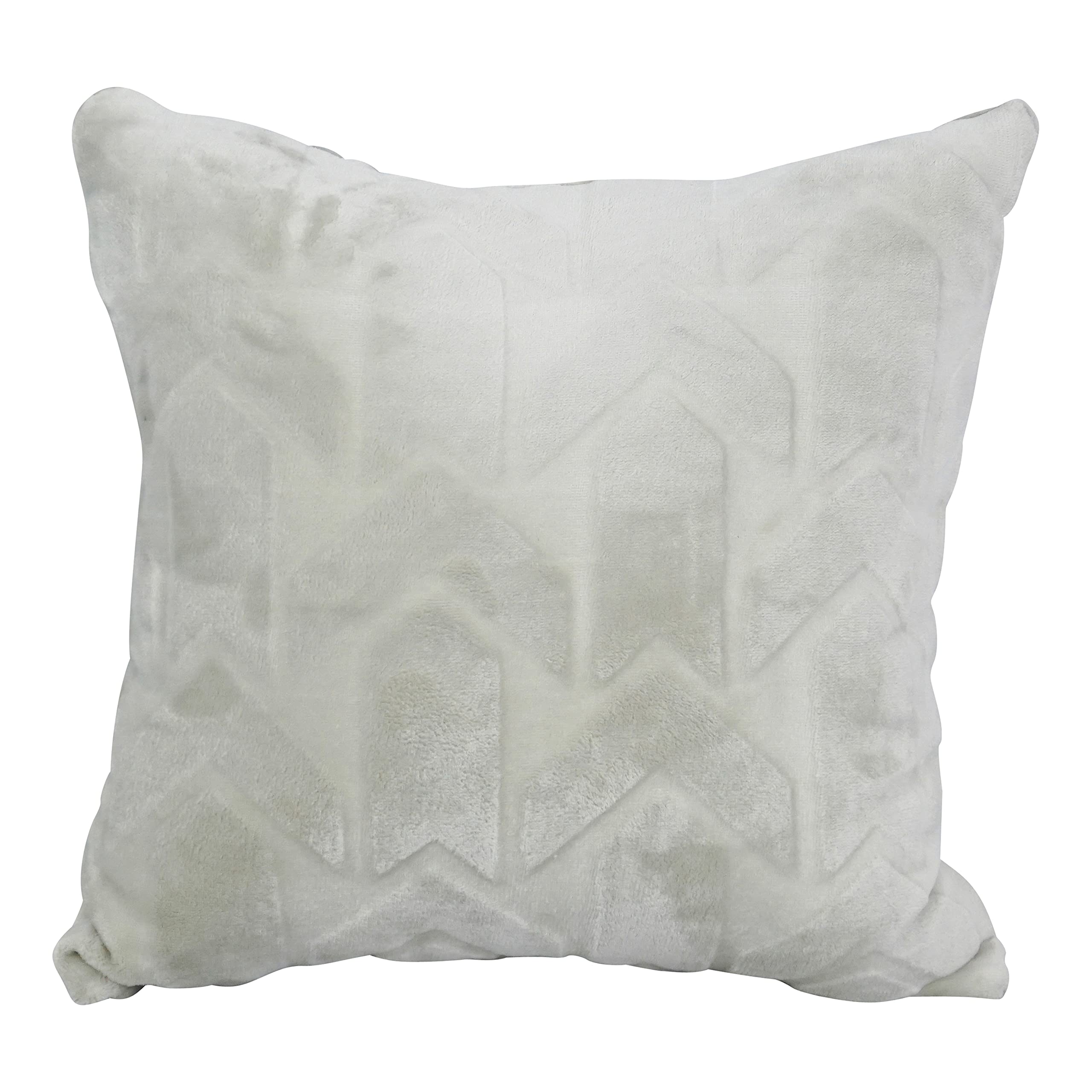 Blazing Needles Square Faux Fur Throw Pillows, 17", Agora Soap 4 Count
