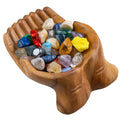 Curawood Carved Hands Offering Bowl - Showcase Your Healing Stones - Crystal Holder for Stones - Key Bowl - Crystal Storage Tray
