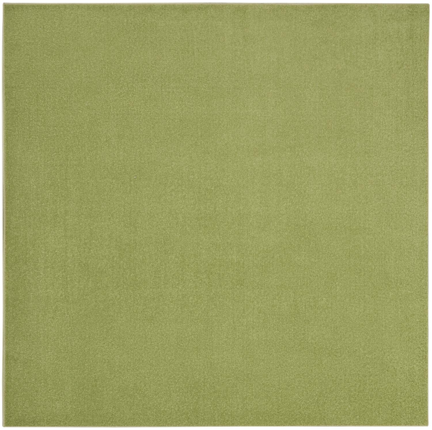 Nourison Essentials Indoor/Outdoor Green 5' X Square Area -Rug, Easy -Cleaning, Non Shedding, Bed Room, Living Room, Dining Room, Backyard, Deck, Patio (5 Square)