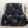 Artlunar Spider Web Throw Blanket Gothic Black Spooky Blanket For Goth Bedding Haunted Mansion Couch Sofa Bed Chair Use (60 X 80