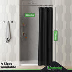 Neaterize Stall Shower Curtain Black - Hotel Style Black Shower Curtains For Bathroom With Waffle Design, 36X72 Inches - Fabric