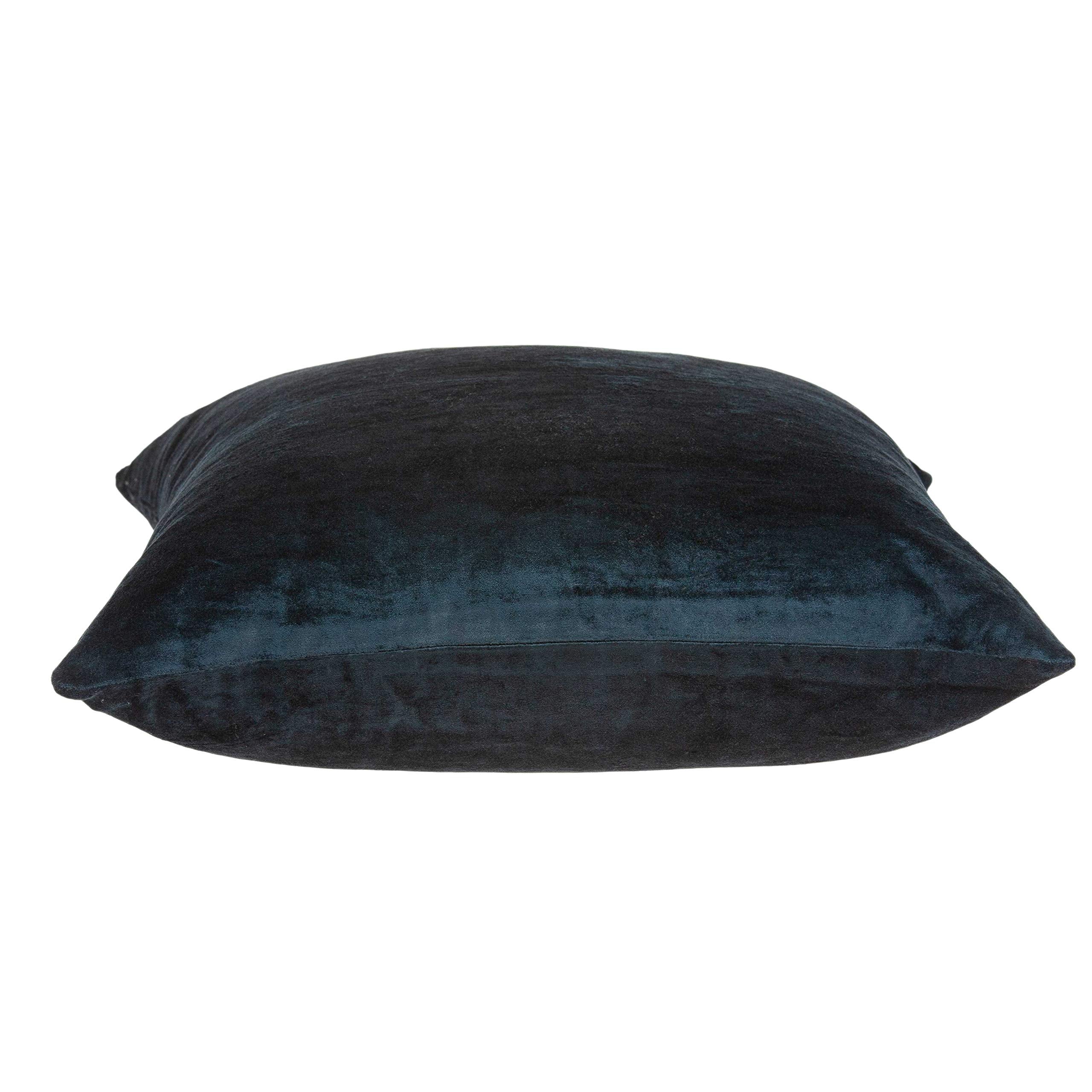 HomeRoots Decor 22' x 7' x 22' Transitional Dark Blue Solid Pillow Cover with Down Insert
