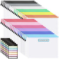 Sooez 36 Pack Mesh Zipper Pouch With Sticky Labels, A4 Size Mesh Bags For Board Game & Puzzles Organizing Storage, Durable Lette