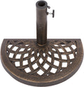 Cast Iron Half Umbrella Base - 17.7 Inch Diameter By Trademark Innovations (Bronze Finish)