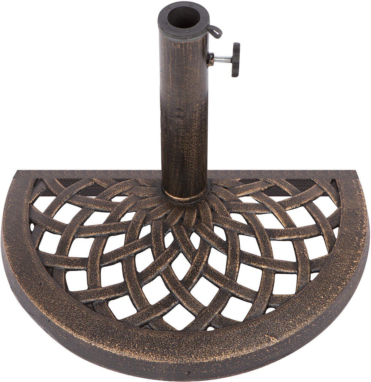 Cast Iron Half Umbrella Base - 17.7 Inch Diameter By Trademark Innovations (Bronze Finish)