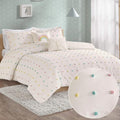 Urban Habitat Kids Callie Cotton Jacquard Weave Colorful Pom Pom Kids Comforter Sets, Down Alternative Shabby Chic All Season Gi