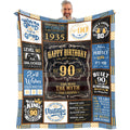 Vxdrzgt 90Th Birthday Blanket 60 X 50 Inch - 90Th Birthday Gifts For Men - 90 Year Old Birthday Gifts For Men - Best Gifts For 9