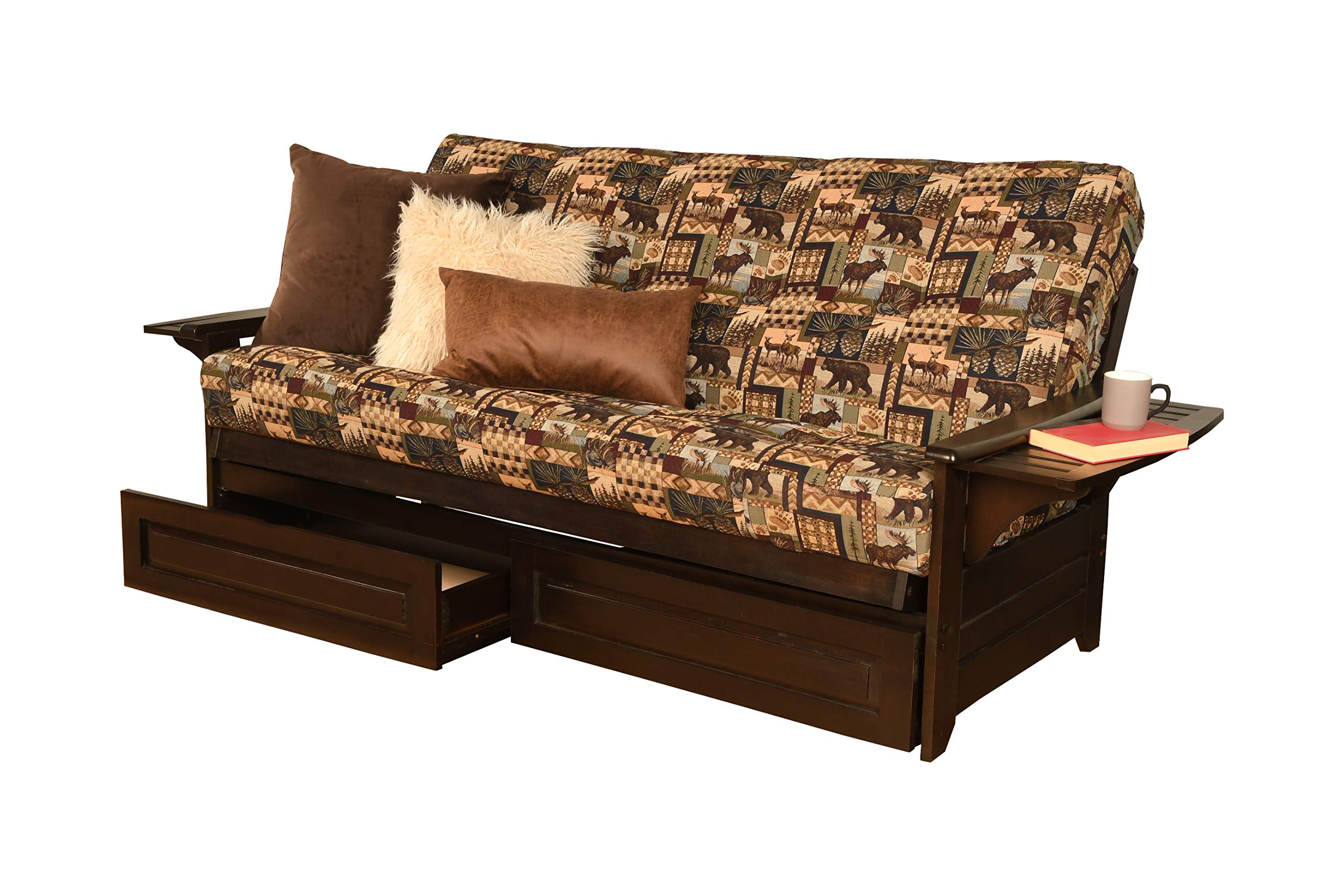 Kodiak Furniture Phoenix Peter's Cabin Full Size Futon with Storage Drawers