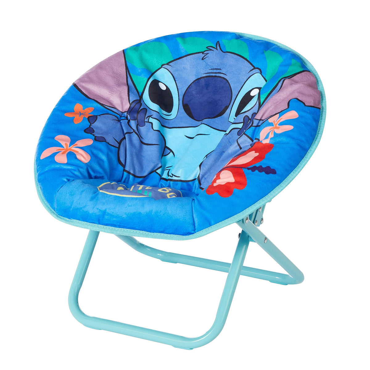 Idea Nuova Disney Stitch 19” Frame Folding Toddler Saucer™ Chair With Cushion, Ages 3+