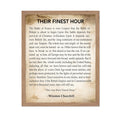 Poster Master Their Finest Hour Poster - Winston Churchill Speech Print - Motivational Quote Art - Gift for Men, Women - Typogra