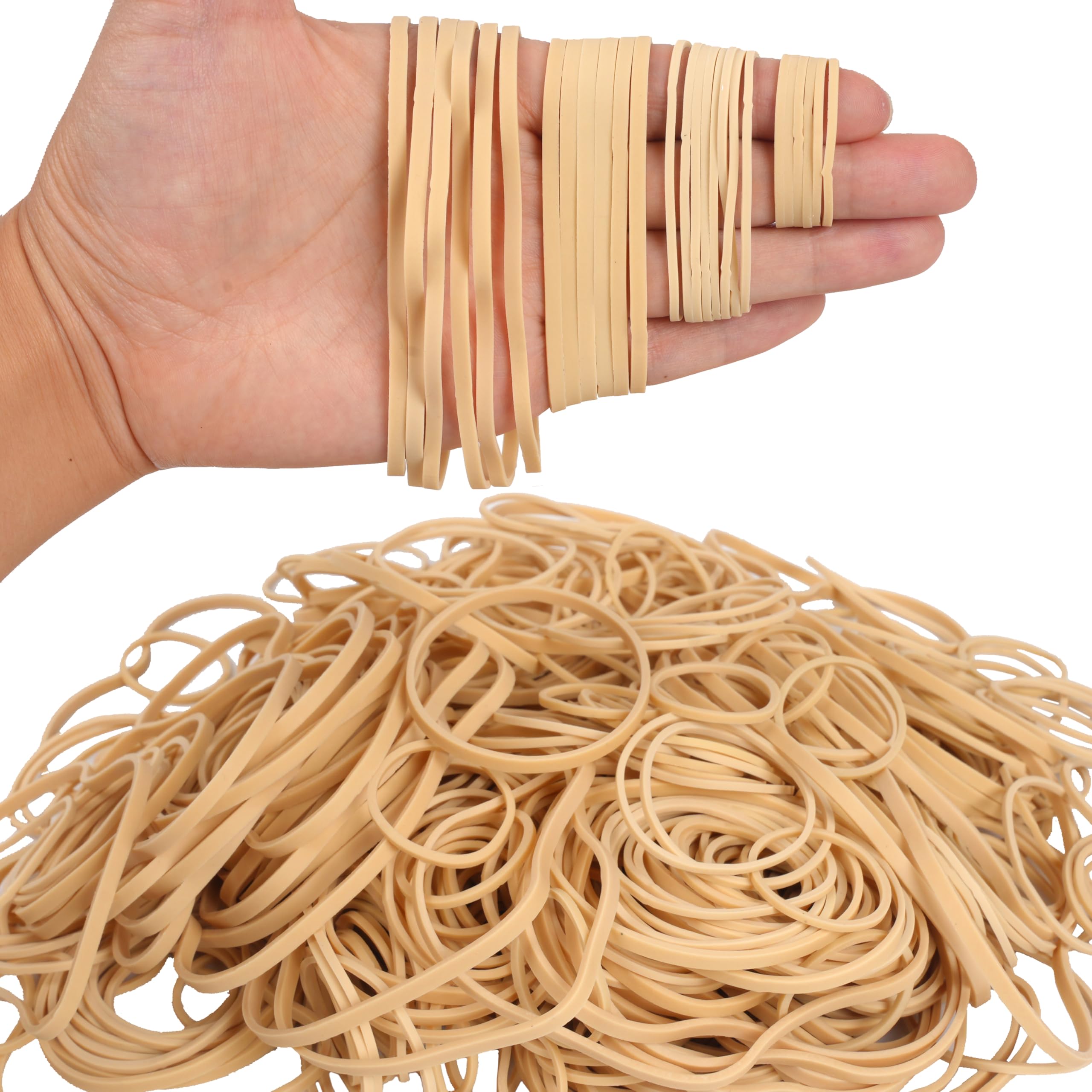 Haidibao-Rubber Bands Assorted Sizes Beige Elastic Bands For Office Supplies 0.5Lbs Size10,Size#16,Size 33,Size(4-4/5 ' X 1/8 '