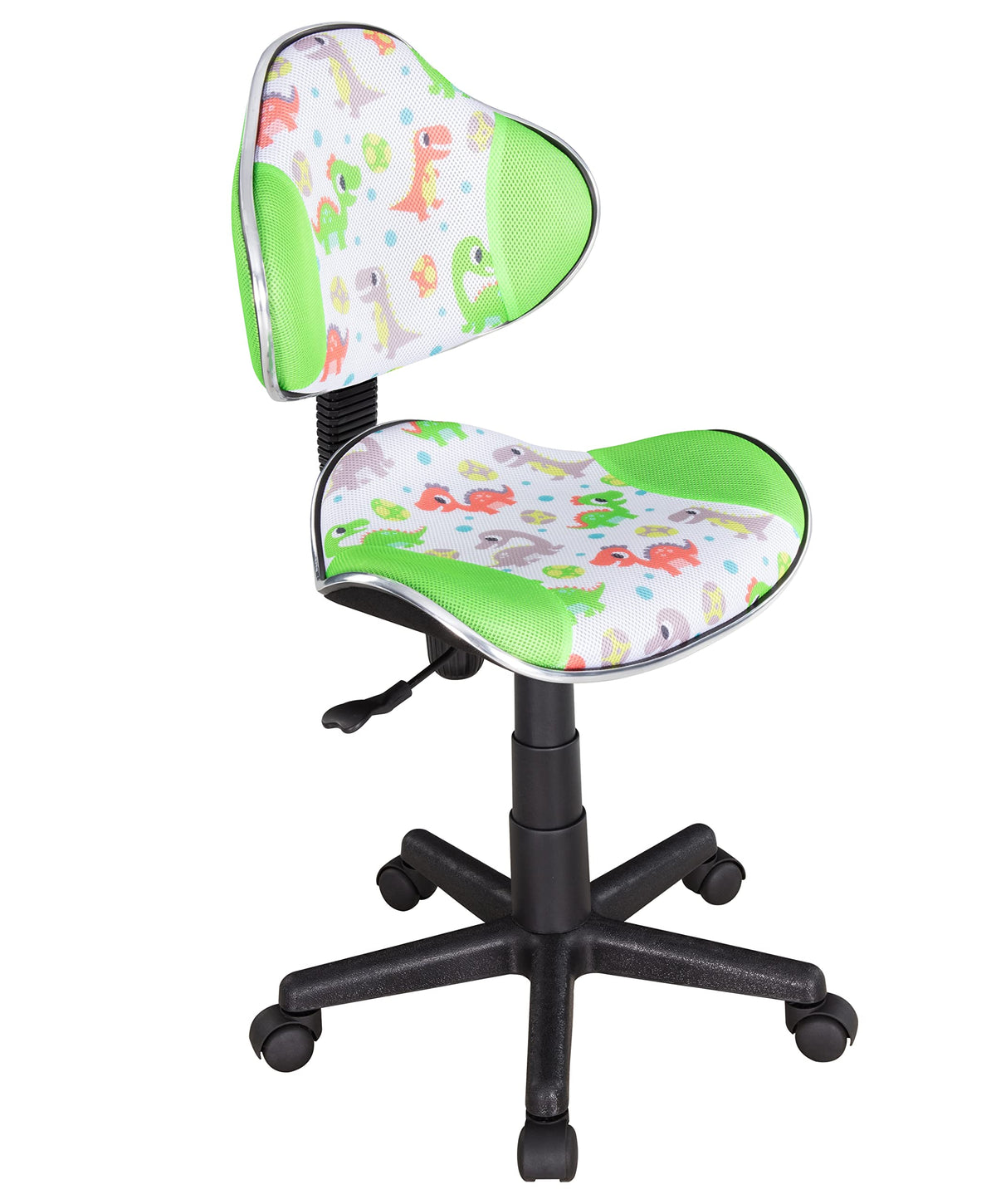 Jjs Home Office Low Back Computer Executive Chair, Ergonomic Mesh Chair With Extra Large Base And Pads, Greendinosaur