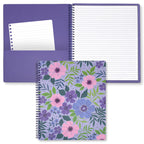 Steel Mill & Co Cute Large Spiral Notebook College Ruled, 11' X 9.5' With Durable Hardcover And 160 Lined Pages, Lilac Floral