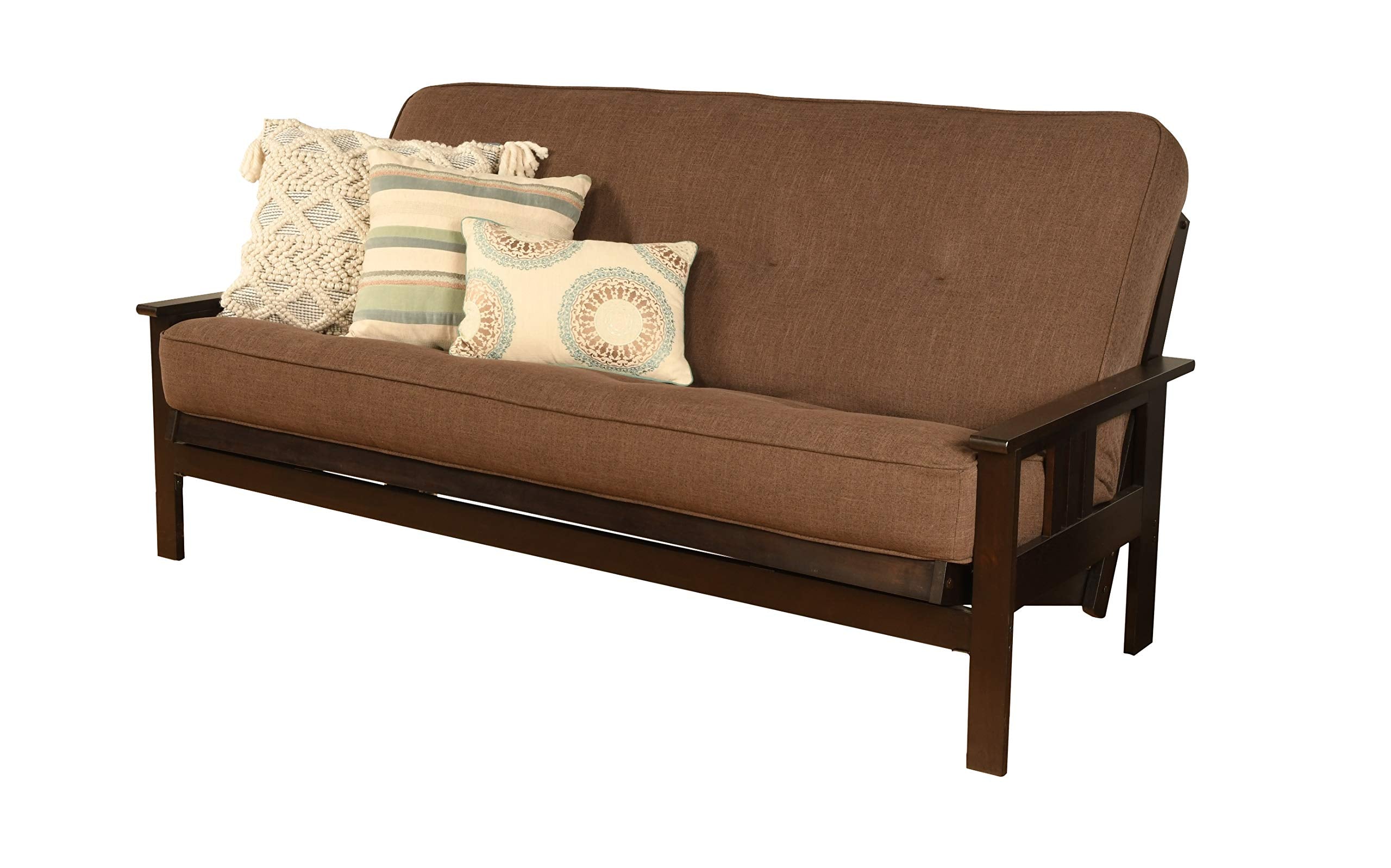 Kodiak Furniture Monterey Frame With Linen Fabric Mattress In Brown/Espresso