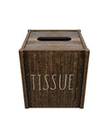Rae Dunn Tissue Box Cover - Home and Bathroom Decor Accessories - Dark Brown Wood Tissues Cube Dispenser for Countertop, Desk, D