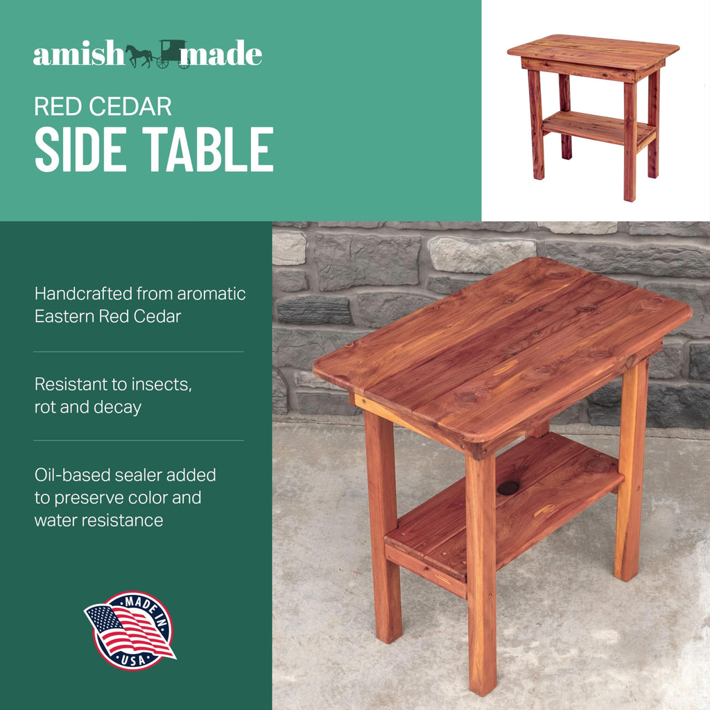 American Furniture Classics Rectangular Side Table, Natural Cedar