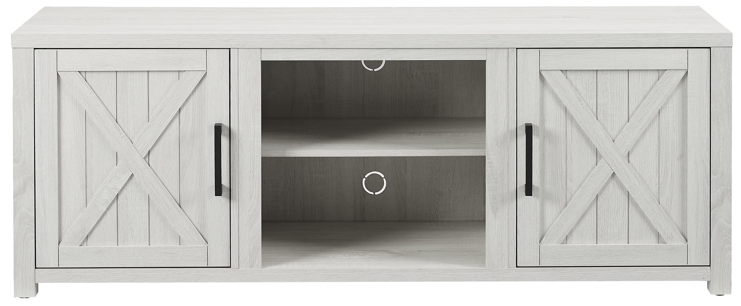 Crosley Furniture Gordon Low Profile TV Stand for 65+ inch TVs, Entertainment Center with Storage Shelves, Whitewash