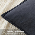 Miulee Decorative Linen Pillow Covers 20X20 Inch Dark Gray ?Boho Farmhouse? ?Neutral Couch Throw Pillows For Bed Pack Of 2 Accent Outdoor Pillowcase Modern Sofa Cushion Livingroom Home Decor