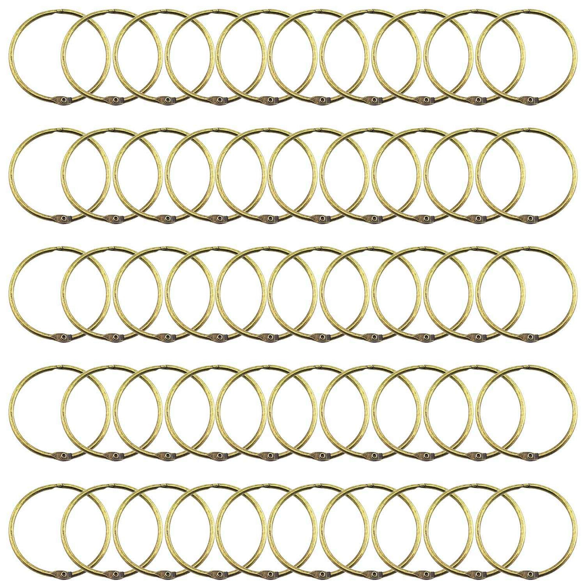 Lind Kitchen 50Pcs 2' Book Ring Metal Loose Leaf Binder Hinged Buckle Binding Rings Scrapbook Sketchbook Craft Photo Album Diy