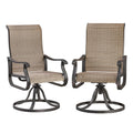 Vonzoy Patio Swivel Chairs Set Of 2, Outdoor Dining Chairs With High Back, All-Weather Swivel Rocker Chair For Lawn, Porch Or Ga