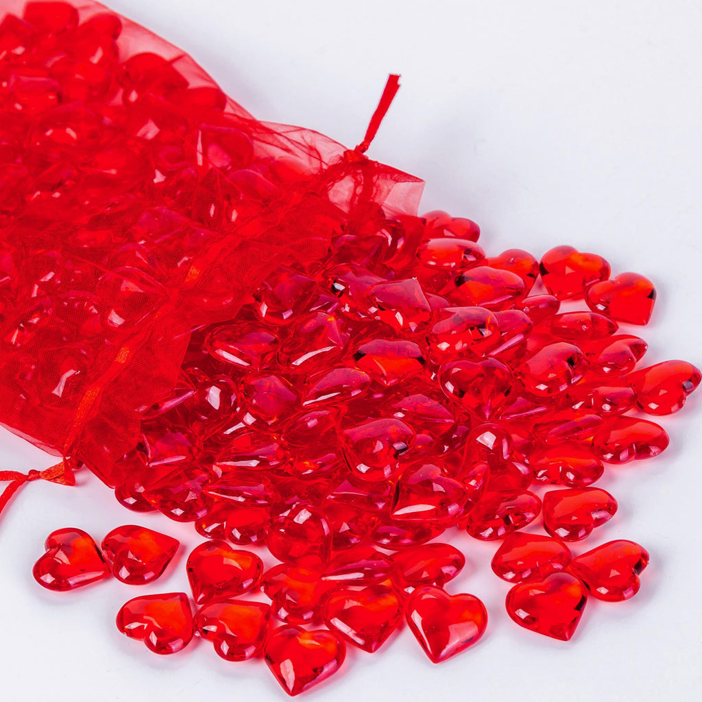 AiFanS Vase Fillers for Home Deco and Centerpieces,Heart Shaped Marbles for Vases,Acrylic Heart Gems for Table Scatter,Valentine