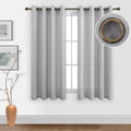 Koufall Grey Bronze Grommet Linen Blend Sheer Curtains 52X45 Inches Long