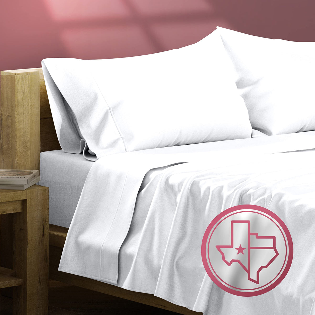 Texas Linen Co. Egyptian Cotton California King Bed Sheets - 800 Thread Count 4 Pc White Egyptian Bed Sheet For Calking Size Bed