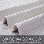 Cream And Silvery 100% Blackout Curtains 63 Inch Length 2 Panels, Jacquard Thermal Insulated Noise Reducing Grommet Drapes For B