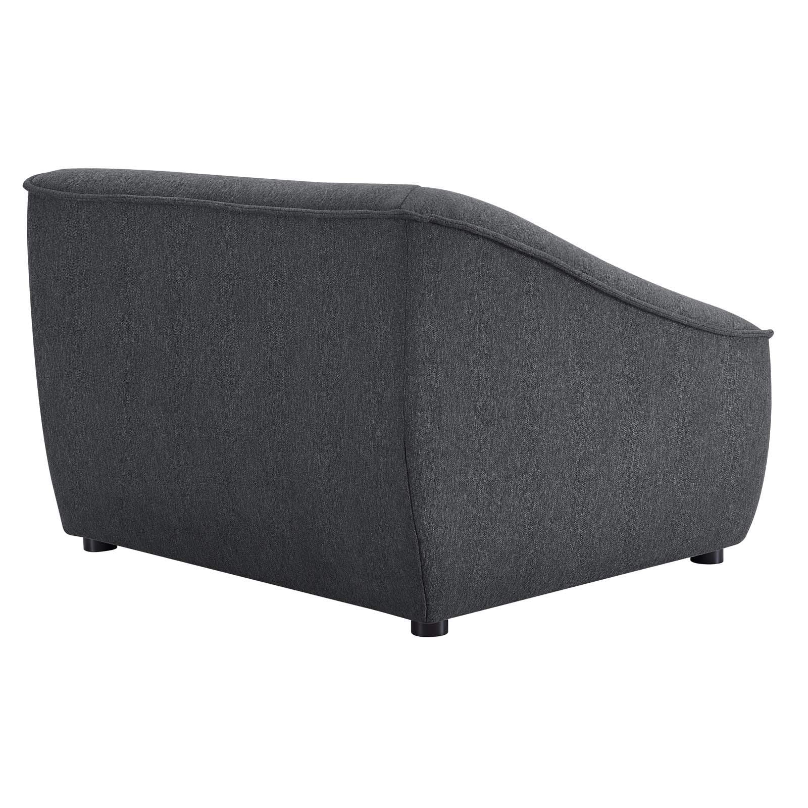 Modway Comprise Fabric Upholstered Sectional, Left-Arm Chair, Charcoal