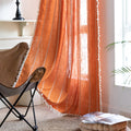 Roomtalks Orange Boho Farmhouse Curtains For Bedroom Living Room 96 Inch Length French Rustic Country Cute Fall Autumn Window Cu