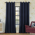 Sun Zero Nordic 2-Pack Theater Grade Noise Reducing Extreme 100% Blackout Grommet Curtain Panel Pair, 52' X 54, Navy Blue