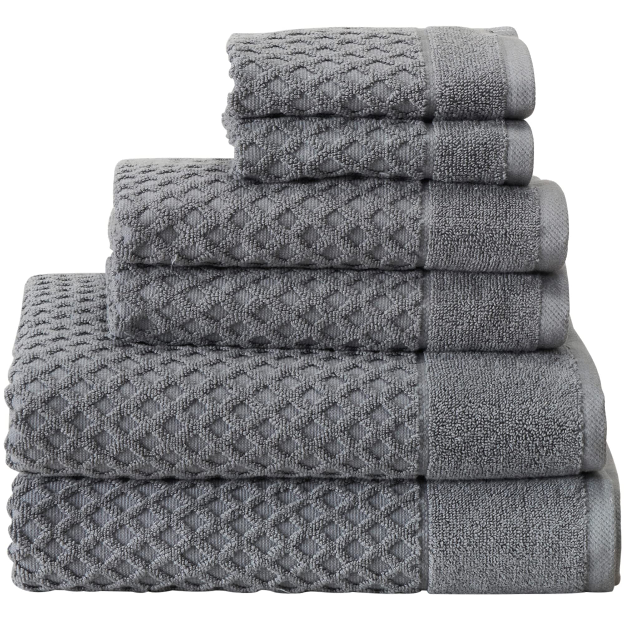 Great Bay Home 100% Cotton Bath Towel And Washcloth Sets | 2 Bath Towels, 2 Hand Towels, And 2 Washcloths | Quick Dry Bath Towel